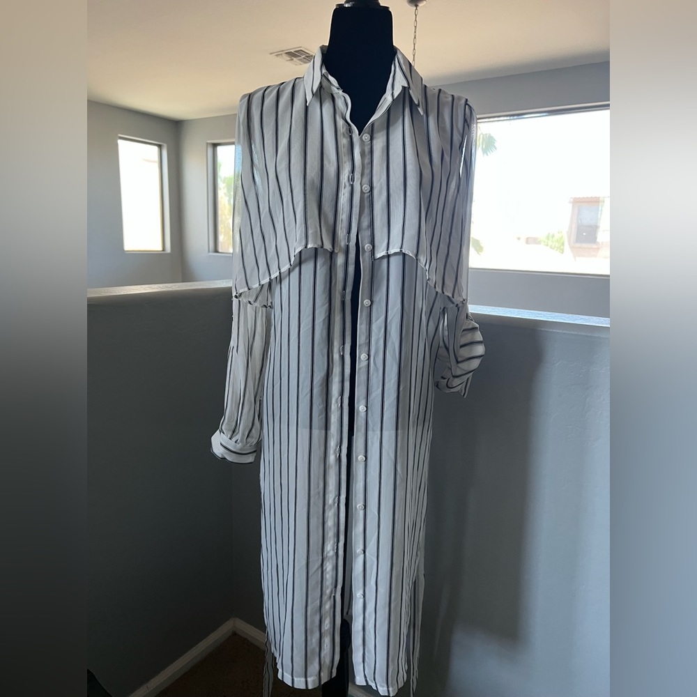 Womens Long Blouse Top Cover Up